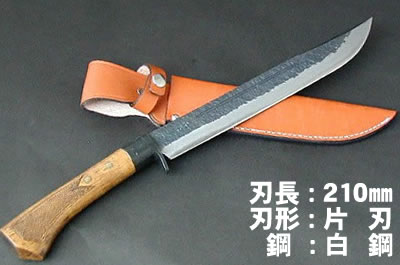 TOSAKEN-NATA210Right-Single-edged White steelBlack hammer Leather case